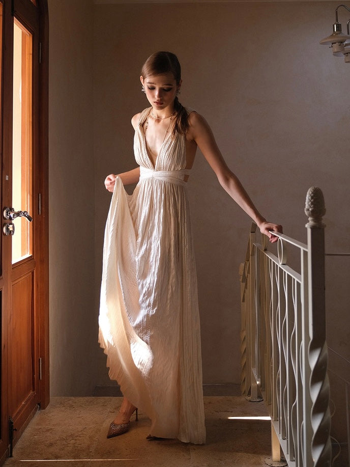 Alps Gods Grecian Backless Goddess Evening Gown | Elegant Summer Formal Events Dress MonBelAmour Alps Gods Grecian Backless Goddess Evening Gown | Elegant Summer Formal Events Dress MonBelAmour
