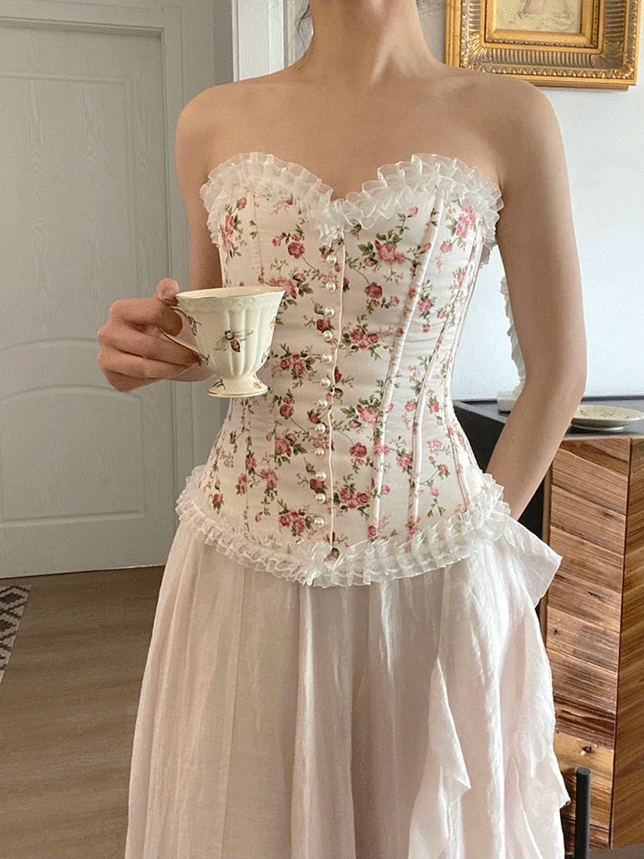 Sarita Vintage Floral Corset | 3D-Tailored Statement Top Sarita Vintage Floral Corset | 3D-Tailored Statement Top