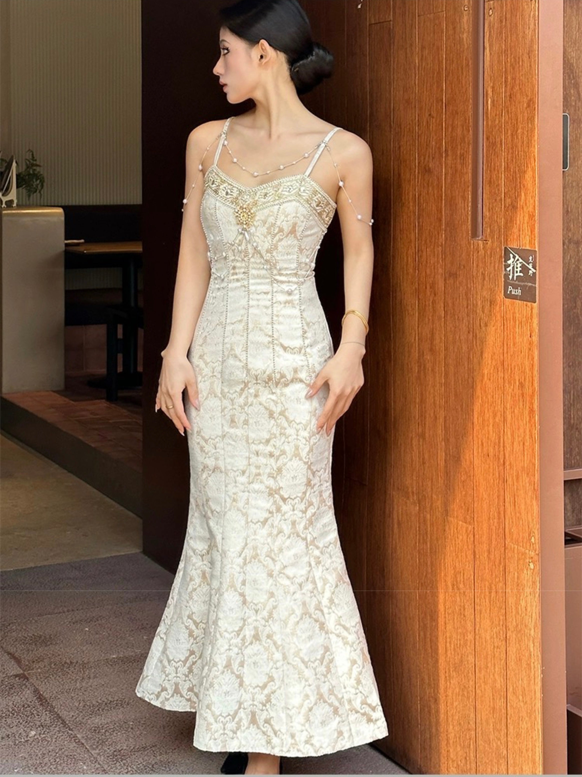 sybil mermaid dress Sybil baroque pearl mermaid dress MonBelAmour