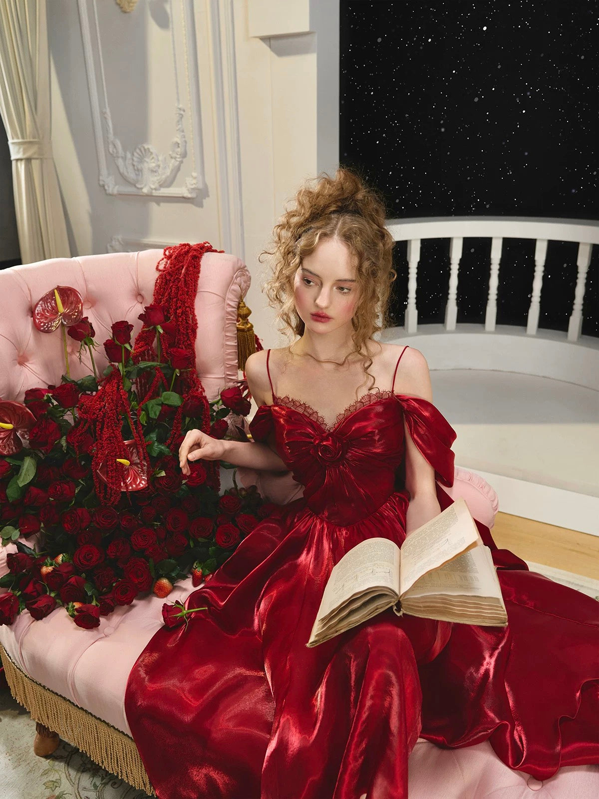 red galaxy dress Crimson Galaxy Gown Teuta Matoshi
