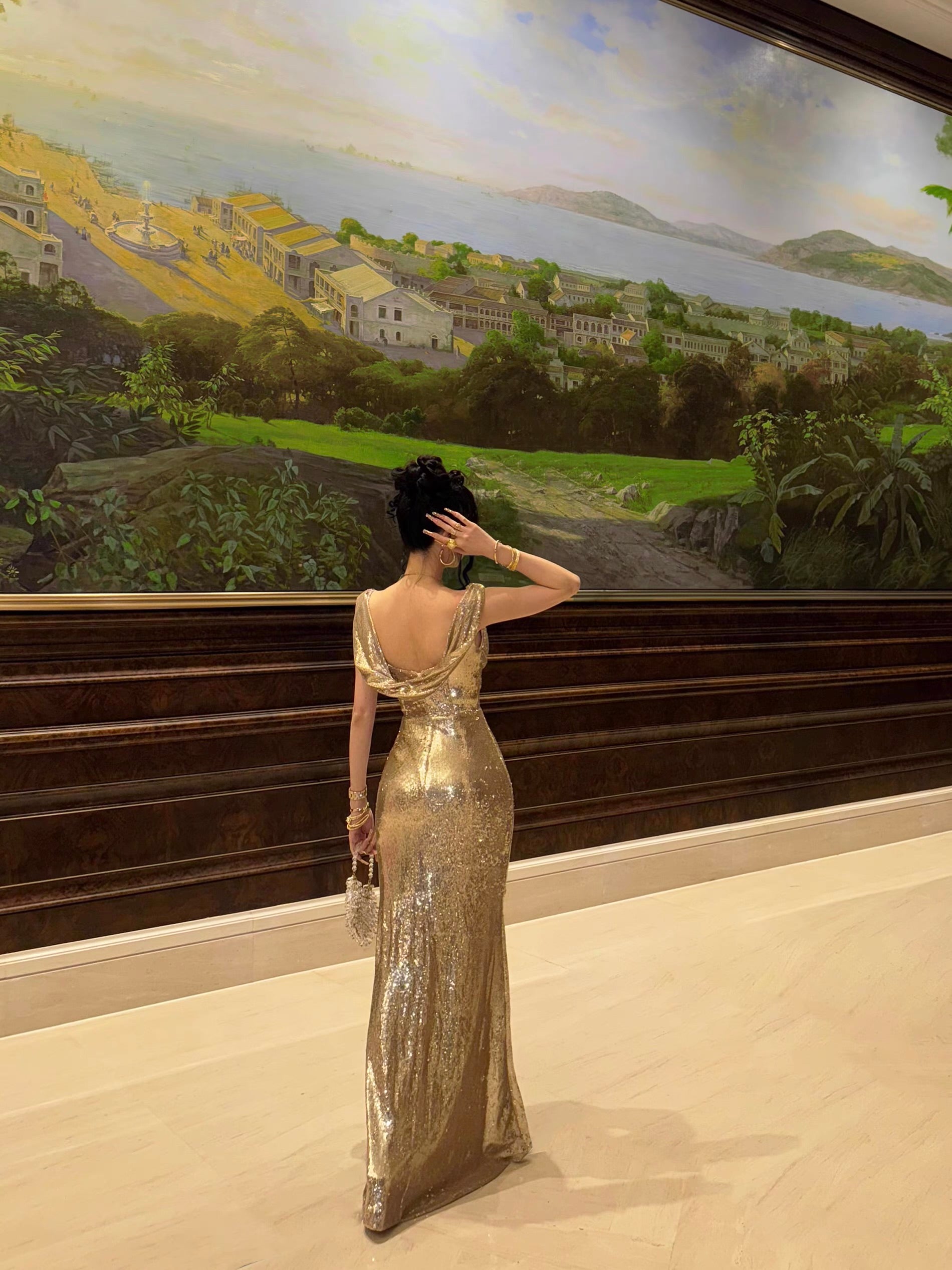 Gold Dynasty Beaded Evening Gown | Luxe Black-Tie & Red Carpet Elegance MonBelAmour Gold Dynasty Beaded Evening Gown | Luxe Black-Tie & Red Carpet Elegance MonBelAmour