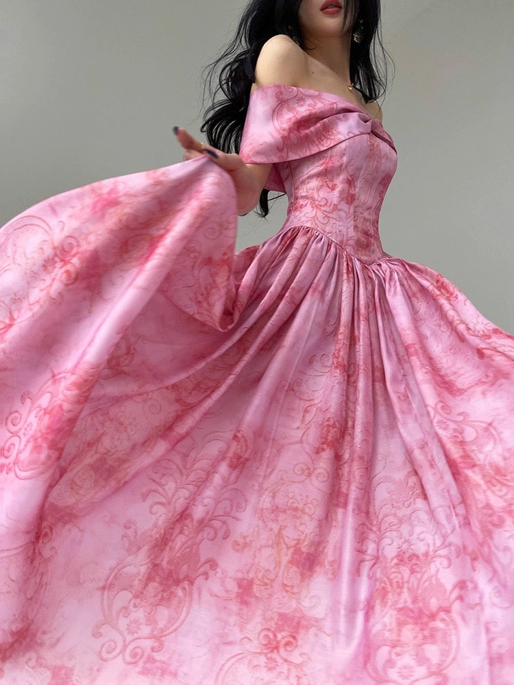 pink dresses for ladies Velvi - Louise Gown - Hot Pink Scuba Crepe Fitted Dress