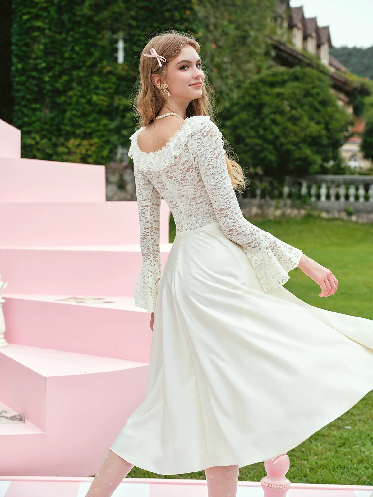 white lace dance dress White Moon Dance dress MonBelAmour