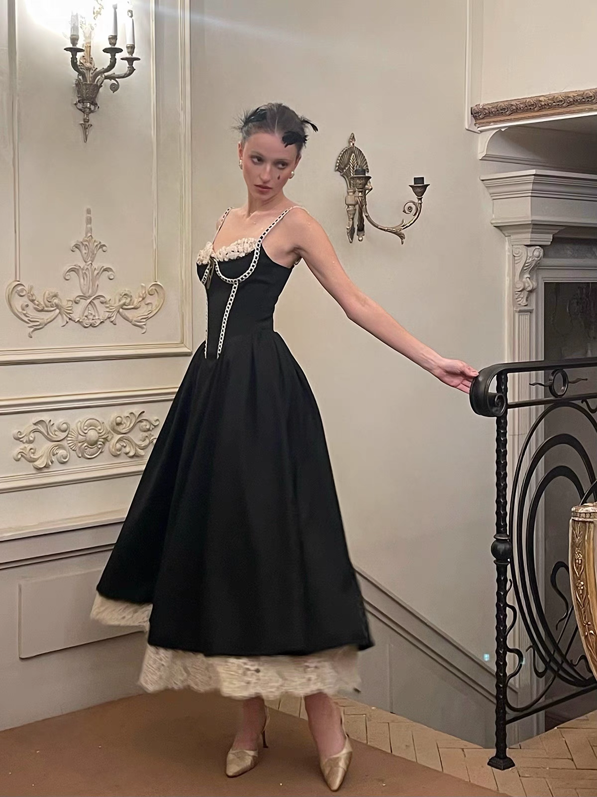 monica formal dress Monica Plus Scuba Crepe & Taffeta Trim Ruched Dress