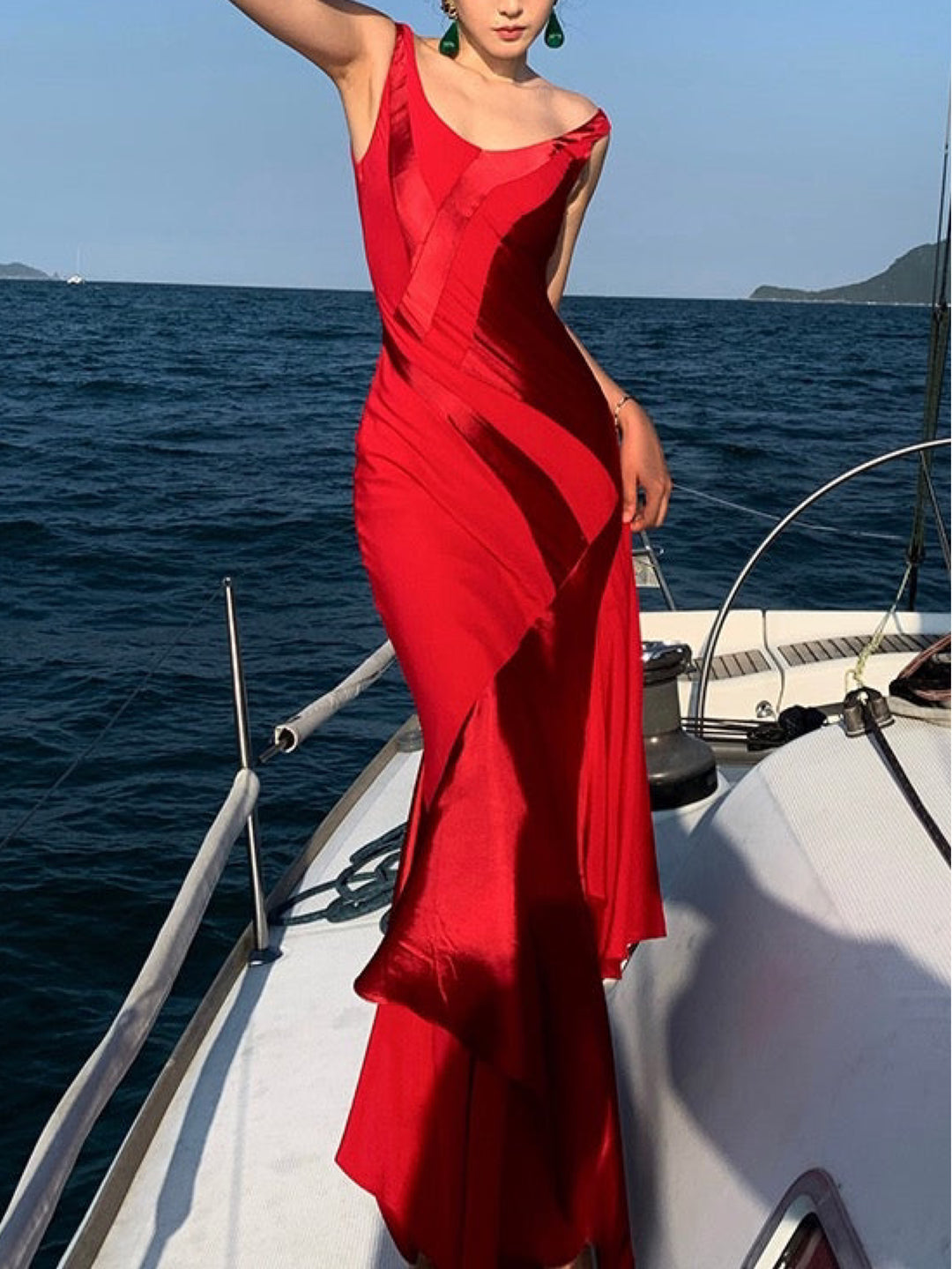 Valouria Red Siren Luxe Yacht Party Gown