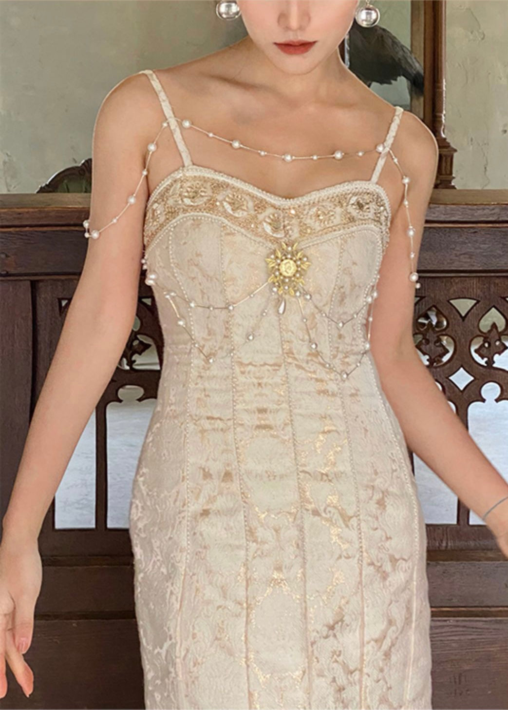 Sybil baroque pearl mermaid dress MonBelAmour Sybil baroque pearl mermaid dress MonBelAmour