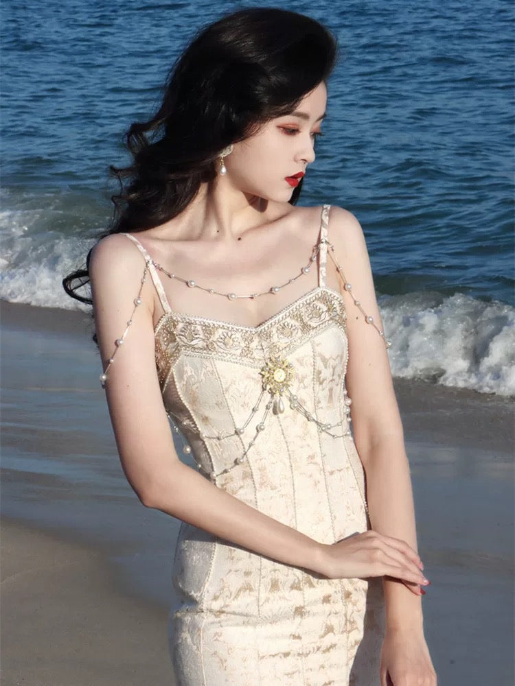 Sybil baroque pearl mermaid dress – ÀMonBelAmour